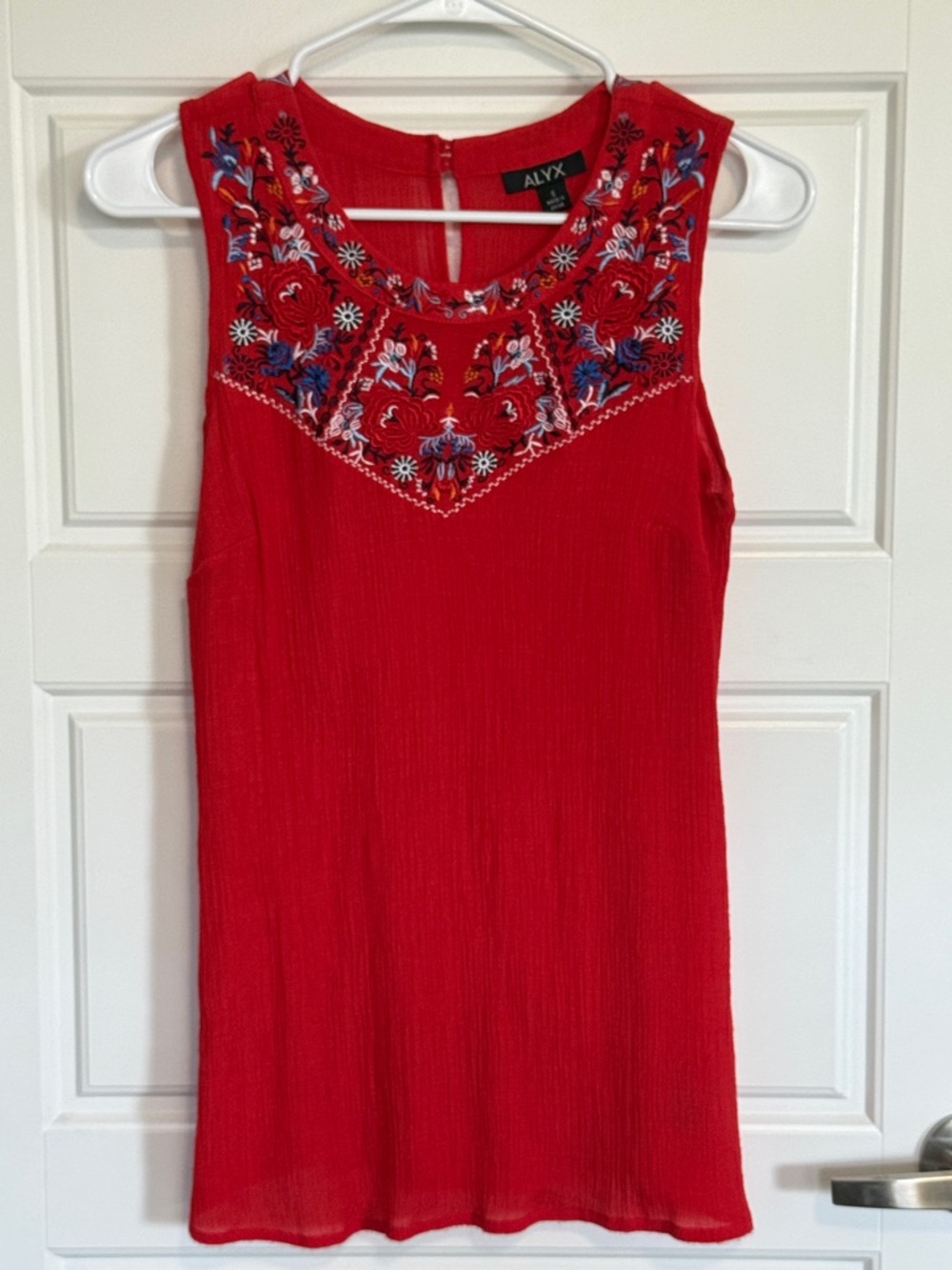 ALYX Red Sleeveless Embroidered Tank